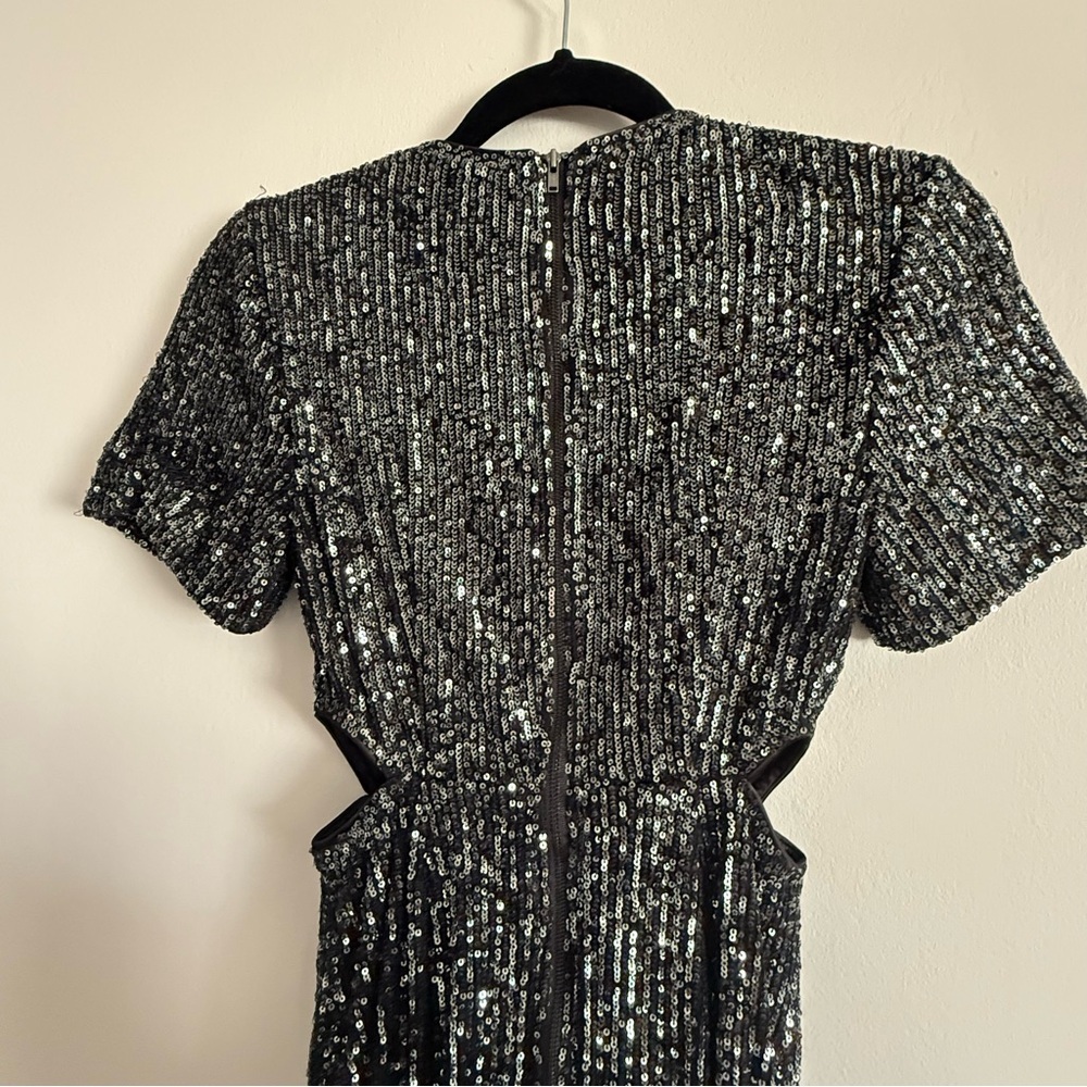C/MEO Collective Lustre Black Sequin Cut Out Midi Dress - Picture 9 of 11
